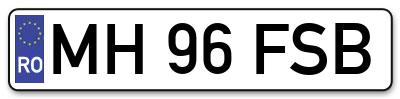 Placuta inmatriculare numar auto  MH-96-FSB, MH 96 FSB, MH96FSB