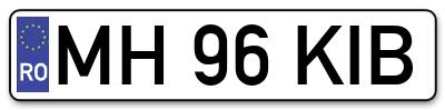Placuta inmatriculare numar auto  MH-96-KIB, MH 96 KIB, MH96KIB