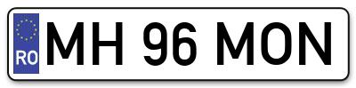 Placuta inmatriculare numar auto  MH-96-MON, MH 96 MON, MH96MON
