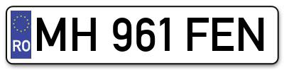 Placuta inmatriculare numar auto  MH-961-FEN, MH 961 FEN, MH961FEN