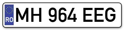 Placuta inmatriculare numar auto  MH-964-EEG, MH 964 EEG, MH964EEG