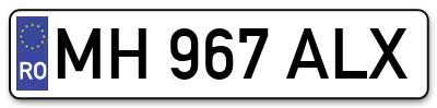 Placuta inmatriculare numar auto  MH-967-ALX, MH 967 ALX, MH967ALX