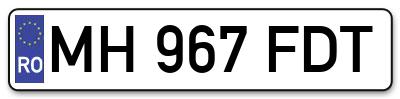Placuta inmatriculare numar auto  MH-967-FDT, MH 967 FDT, MH967FDT