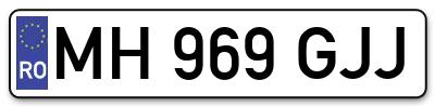 Placuta inmatriculare numar auto  MH-969-GJJ, MH 969 GJJ, MH969GJJ