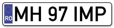 Placuta inmatriculare numar auto  MH-97-IMP, MH 97 IMP, MH97IMP