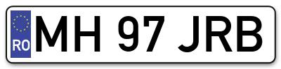 Placuta inmatriculare numar auto  MH-97-JRB, MH 97 JRB, MH97JRB
