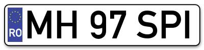 Placuta inmatriculare numar auto  MH-97-SPI, MH 97 SPI, MH97SPI
