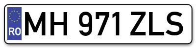 Placuta inmatriculare numar auto  MH-971-ZLS, MH 971 ZLS, MH971ZLS