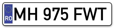 Placuta inmatriculare numar auto  MH-975-FWT, MH 975 FWT, MH975FWT