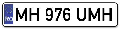 Placuta inmatriculare numar auto  MH-976-UMH, MH 976 UMH, MH976UMH