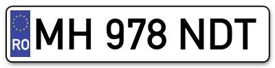 Placuta inmatriculare numar auto  MH-978-NDT, MH 978 NDT, MH978NDT