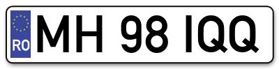 Placuta inmatriculare numar auto  MH-98-IQQ, MH 98 IQQ, MH98IQQ