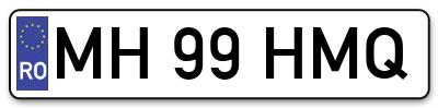 Placuta inmatriculare numar auto  MH-99-HMQ, MH 99 HMQ, MH99HMQ