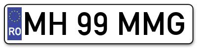 Placuta inmatriculare numar auto  MH-99-MMG, MH 99 MMG, MH99MMG