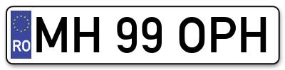 Placuta inmatriculare numar auto  MH-99-OPH, MH 99 OPH, MH99OPH