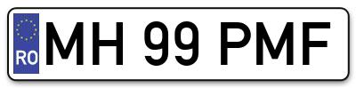 Placuta inmatriculare numar auto  MH-99-PMF, MH 99 PMF, MH99PMF