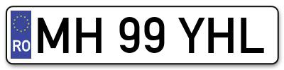 Placuta inmatriculare numar auto  MH-99-YHL, MH 99 YHL, MH99YHL