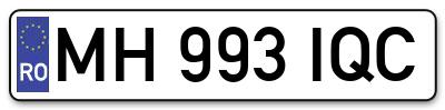 Placuta inmatriculare numar auto  MH-993-IQC, MH 993 IQC, MH993IQC