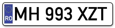 Placuta inmatriculare numar auto  MH-993-XZT, MH 993 XZT, MH993XZT
