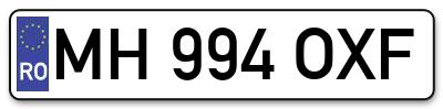 Placuta inmatriculare numar auto  MH-994-OXF, MH 994 OXF, MH994OXF