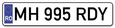 Placuta inmatriculare numar auto  MH-995-RDY, MH 995 RDY, MH995RDY