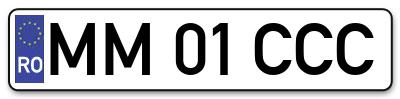 Placuta inmatriculare numar auto  MM-01-CCC, MM 01 CCC, MM01CCC