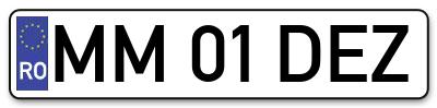 Placuta inmatriculare numar auto  MM-01-DEZ, MM 01 DEZ, MM01DEZ