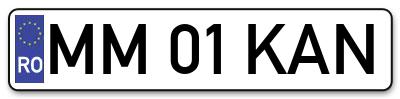 Placuta inmatriculare numar auto  MM-01-KAN, MM 01 KAN, MM01KAN