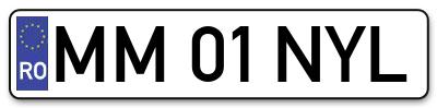 Placuta inmatriculare numar auto  MM-01-NYL, MM 01 NYL, MM01NYL