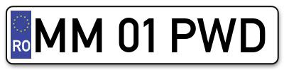 Placuta inmatriculare numar auto  MM-01-PWD, MM 01 PWD, MM01PWD