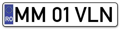 Placuta inmatriculare numar auto  MM-01-VLN, MM 01 VLN, MM01VLN