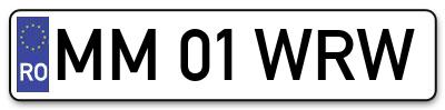 Placuta inmatriculare numar auto  MM-01-WRW, MM 01 WRW, MM01WRW