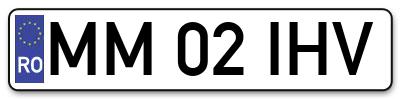 Placuta inmatriculare numar auto  MM-02-IHV, MM 02 IHV, MM02IHV