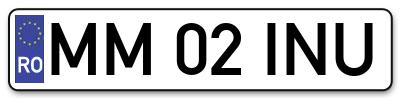 Placuta inmatriculare numar auto  MM-02-INU, MM 02 INU, MM02INU