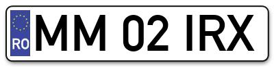 Placuta inmatriculare numar auto  MM-02-IRX, MM 02 IRX, MM02IRX