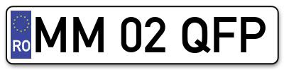 Placuta inmatriculare numar auto  MM-02-QFP, MM 02 QFP, MM02QFP