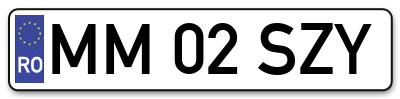 Placuta inmatriculare numar auto  MM-02-SZY, MM 02 SZY, MM02SZY