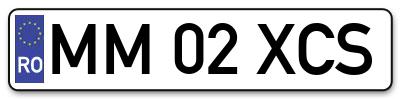 Placuta inmatriculare numar auto  MM-02-XCS, MM 02 XCS, MM02XCS