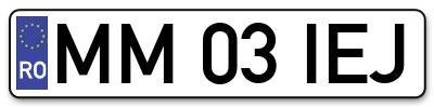 Placuta inmatriculare numar auto  MM-03-IEJ, MM 03 IEJ, MM03IEJ