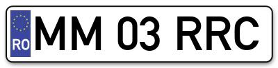 Placuta inmatriculare numar auto  MM-03-RRC, MM 03 RRC, MM03RRC