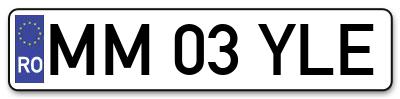Placuta inmatriculare numar auto  MM-03-YLE, MM 03 YLE, MM03YLE