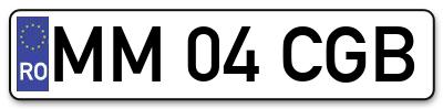 Placuta inmatriculare numar auto  MM-04-CGB, MM 04 CGB, MM04CGB