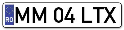 Placuta inmatriculare numar auto  MM-04-LTX, MM 04 LTX, MM04LTX