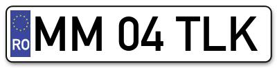 Placuta inmatriculare numar auto  MM-04-TLK, MM 04 TLK, MM04TLK