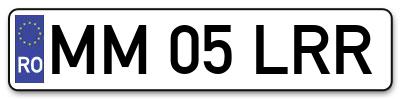 Placuta inmatriculare numar auto  MM-05-LRR, MM 05 LRR, MM05LRR