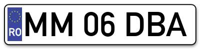 Placuta inmatriculare numar auto  MM-06-DBA, MM 06 DBA, MM06DBA