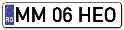 Placuta inmatriculare numar auto  MM-06-HEO, MM 06 HEO, MM06HEO