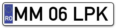 Placuta inmatriculare numar auto  MM-06-LPK, MM 06 LPK, MM06LPK