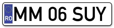 Placuta inmatriculare numar auto  MM-06-SUY, MM 06 SUY, MM06SUY