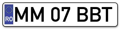 Placuta inmatriculare numar auto  MM-07-BBT, MM 07 BBT, MM07BBT